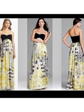 DVF Diane von Furstenberg Asti Silver Dot Marble Circus Yellow Maxi Dress 8